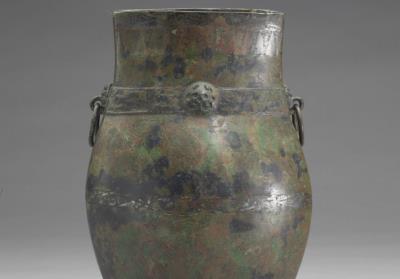 图片[2]-Flat ping wine vessel with triangular cloud pattern and silver inlay, Warring States period (475-221 BCE)-China Archive